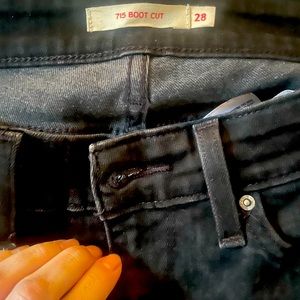 Black Levis 715 boot cut.